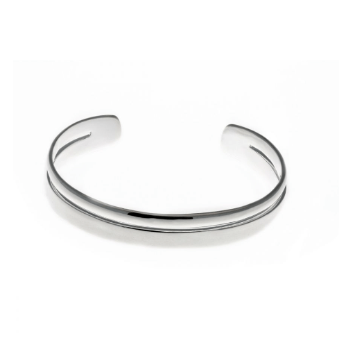 Silver Flat Torque Bangle with Cut Out Bangle Gecko