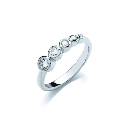 Silver Graduating Moon Ring Ring Cavendish French