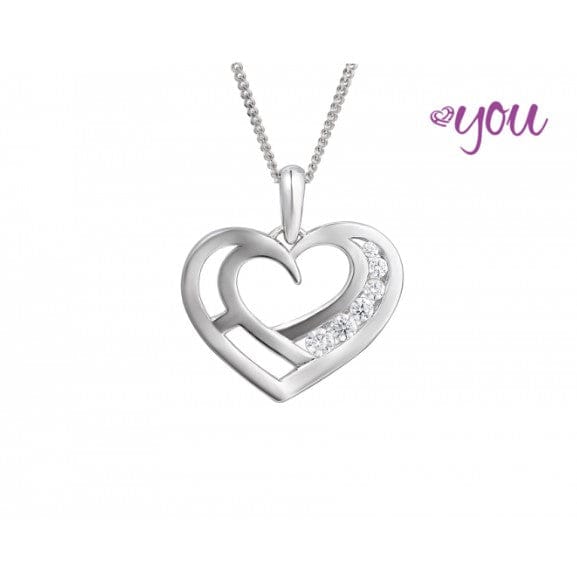 Silver medium love you heart pendant Pendant Amore