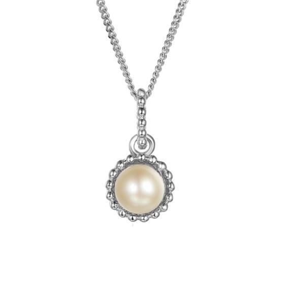 Pearl Silver Pendant June Birthstone Pendant Amore