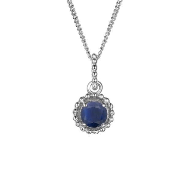 Sapphire Silver Pendant Sept Birthstone Pendant Amore
