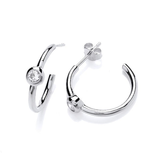 Silver & Cubic Ziirconia Hoop Earrings Earrings Cavendish French