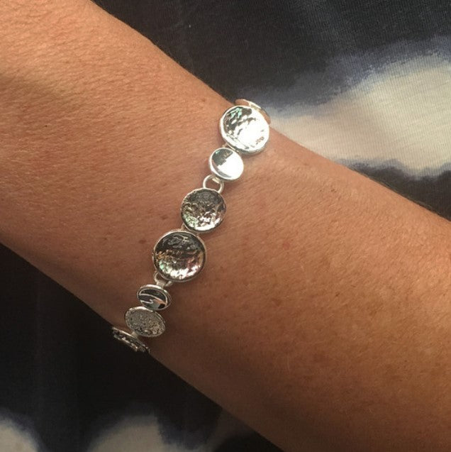 Silver Textured Discs Bracelet bracelets Cavendish French