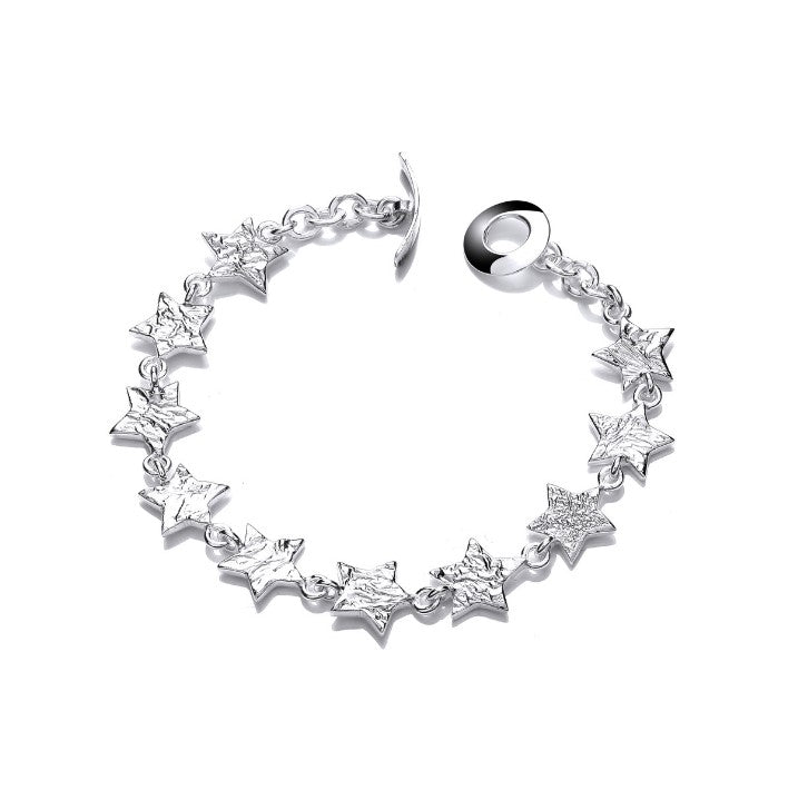 Textured Stars Silver Bracelet Bracelet Cavendish French