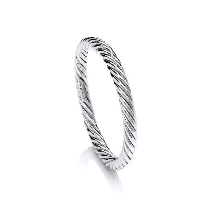 Silver Thick Twist Full Circle Bangle Bangles Cavendish French