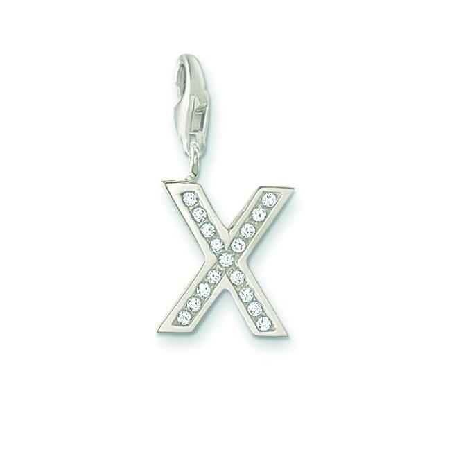 Thomas Sabo Silver X charm with stones 0246 Charm Thomas Sabo