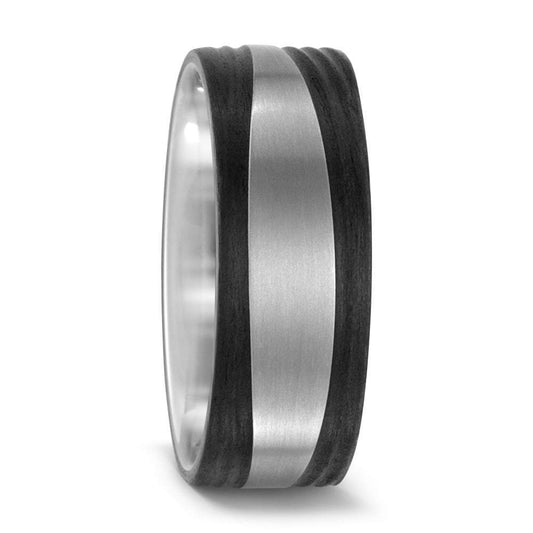 Titanium and Carbon waved edged band size T Ring Titan Factory