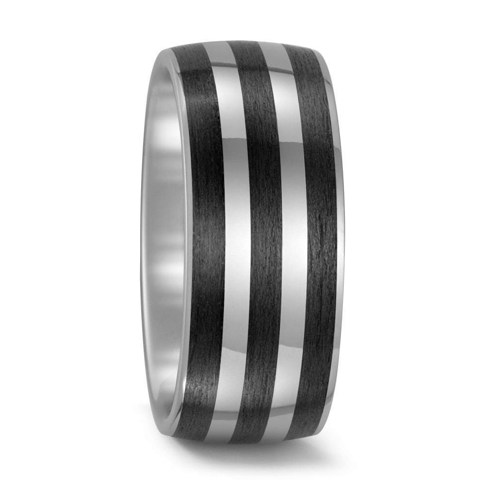 Titanium Carbon triple stripe band size U Ring Titan Factory
