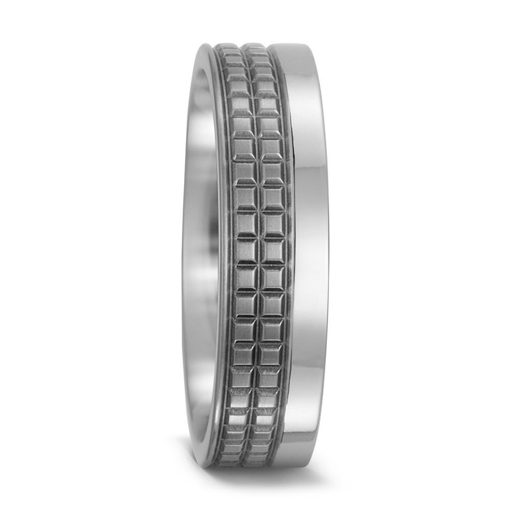 Titanium cubed detailed band size S 1/2 Ring Titan Factory
