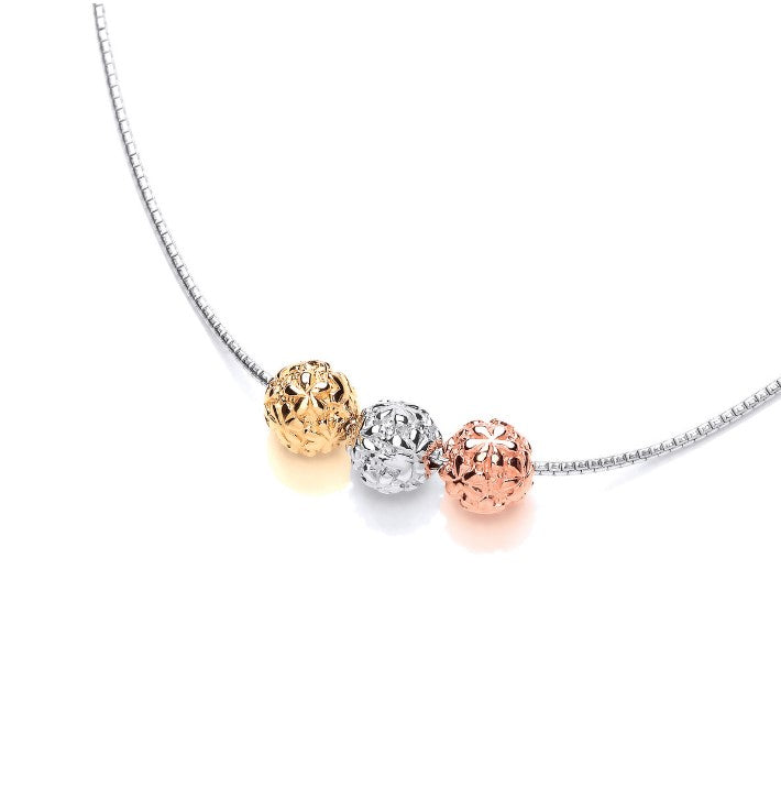 Three Colour Bead Necklace Necklace Cavendish French