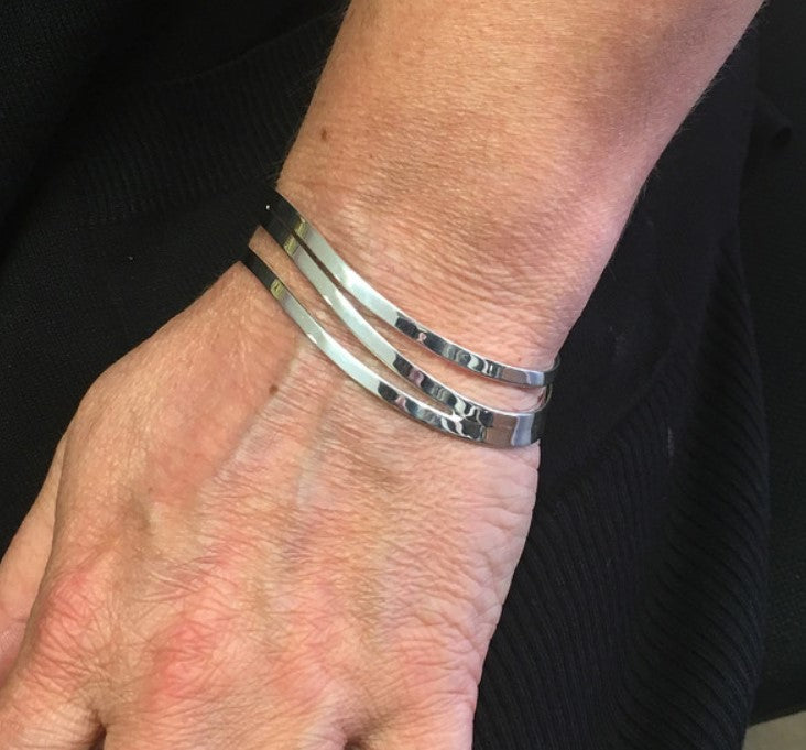 Silver Triple Wave Cuff Bangle Bangles Cavendish French