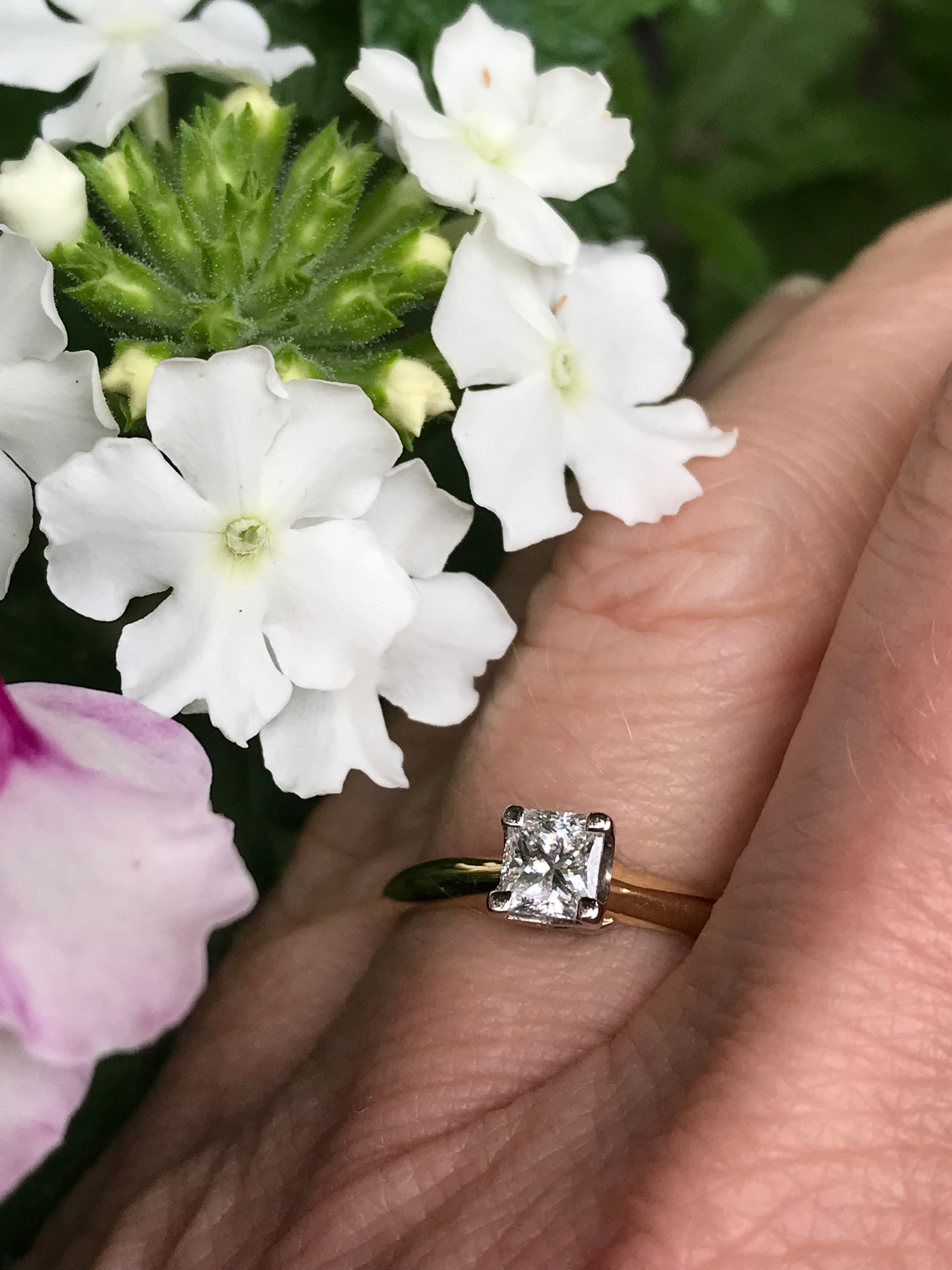 18ct Gold princess 0.51ct natural diamond ring Ring Christopher Wharton