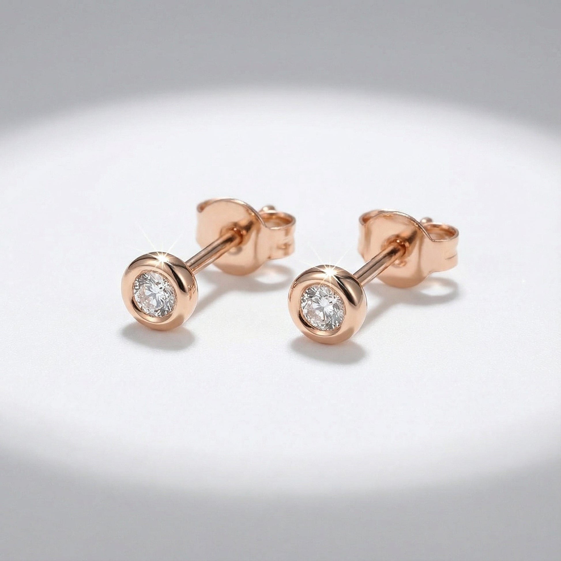 18ct. Rose Gold Diamond Stud Earrings Earrings Stubbs