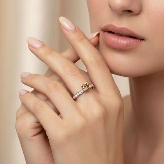 18ct white gold 0.27ct natural cognac diamond Ring Buchwald