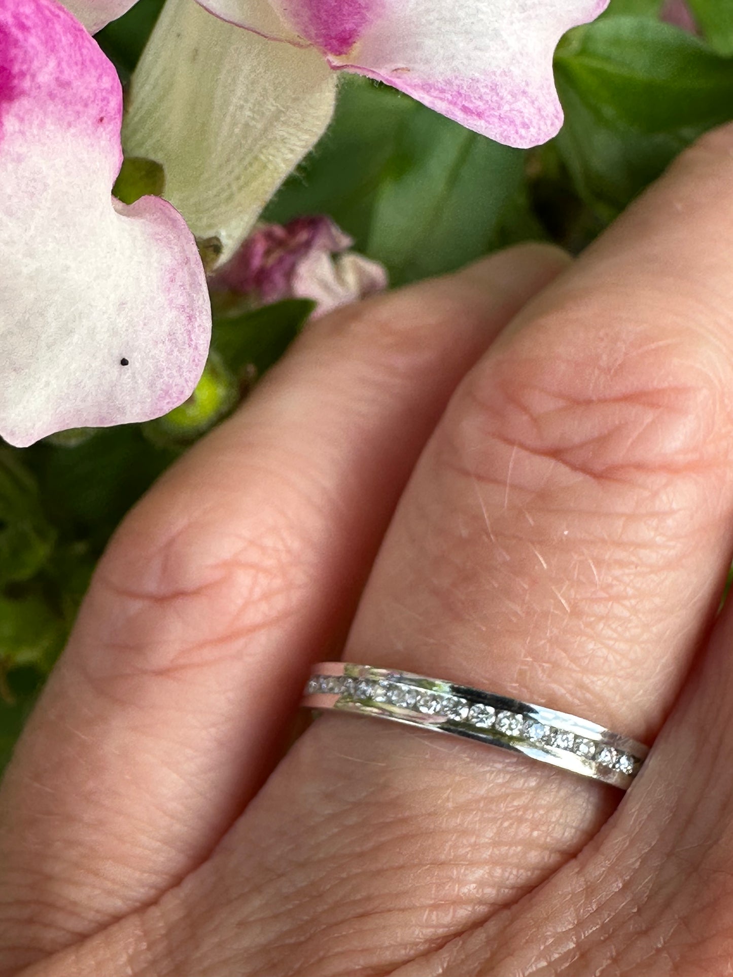 18ct white gold 0.41ct diamond channel set full eternity ring Ring Domino