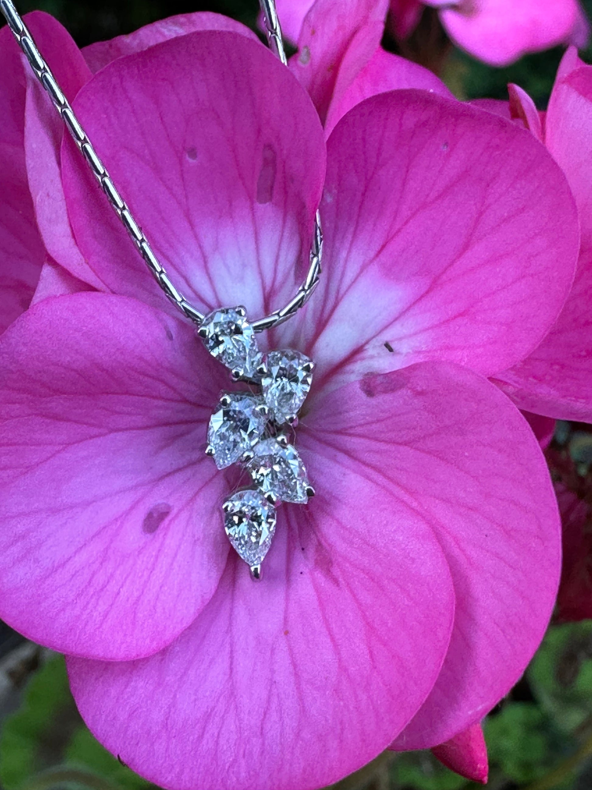 18ct white gold 0.60ct diamond cluster pendant Pendant Wharton