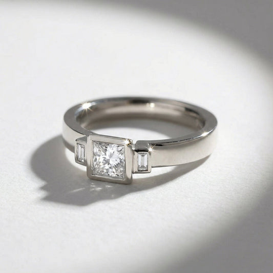 18ct white gold 0.60ct natural diamond trilogy ring Ring Rock Lobster