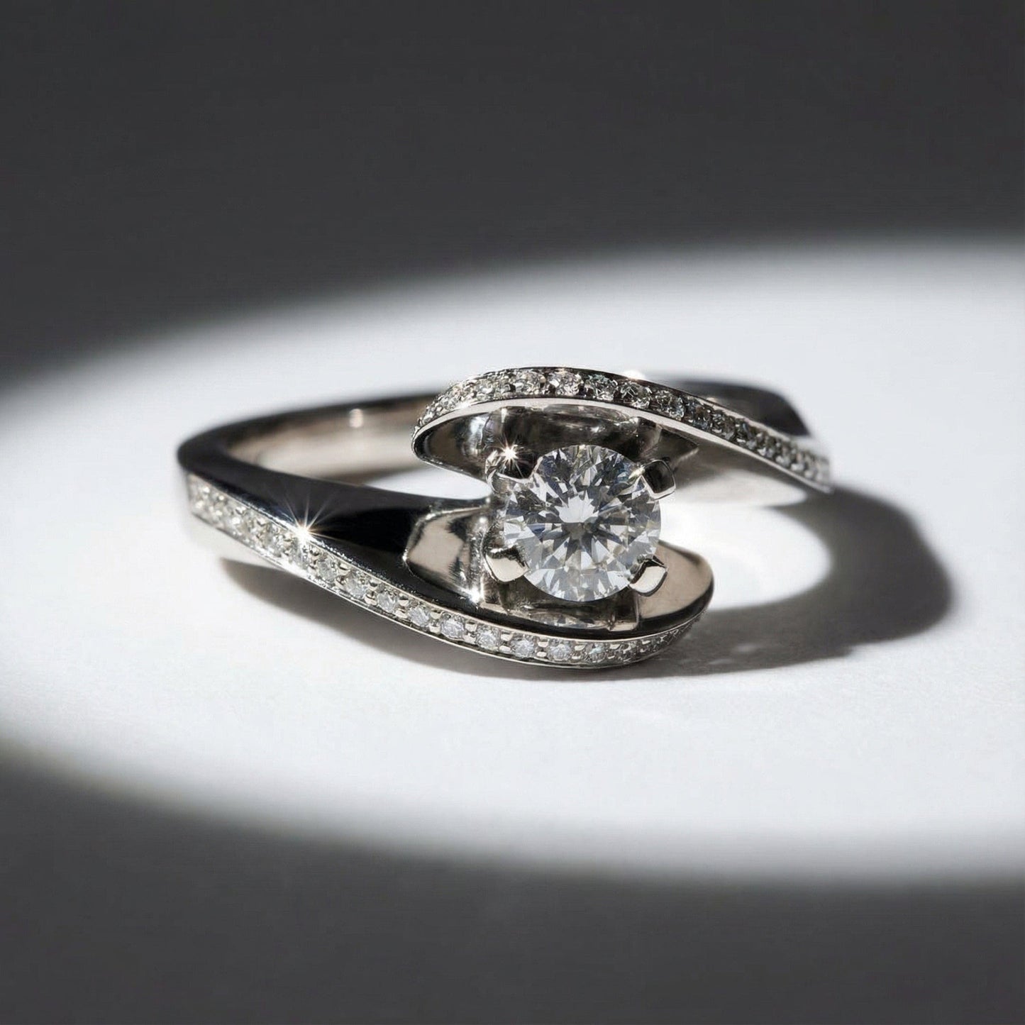 18ct white gold 0.64ct natural diamond cradle ring Ring Monica Ebner