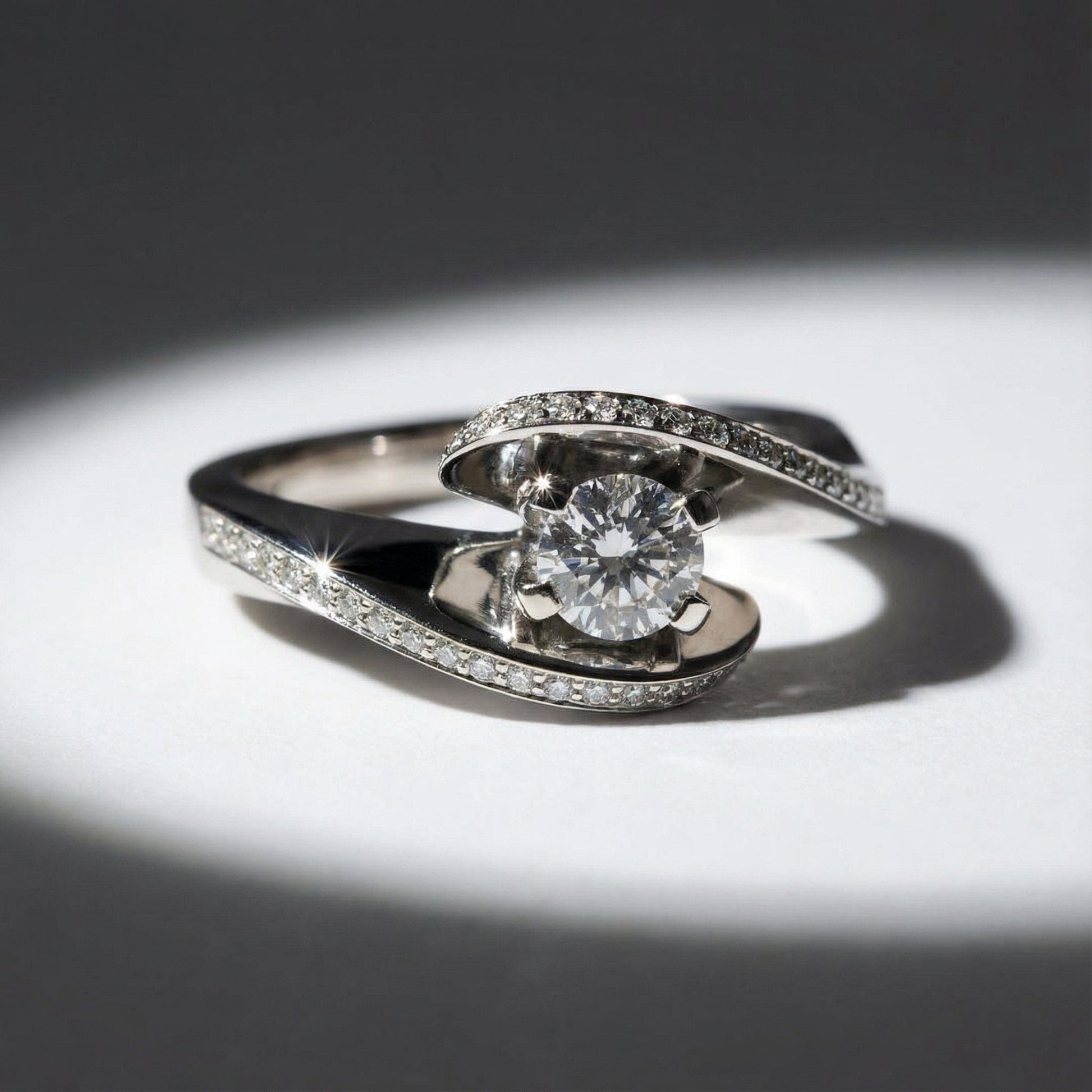 18ct white gold 0.64ct natural diamond cradle ring Ring Monica Ebner