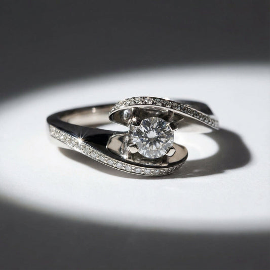 18ct white gold 0.64ct natural diamond cradle ring Ring Monica Ebner