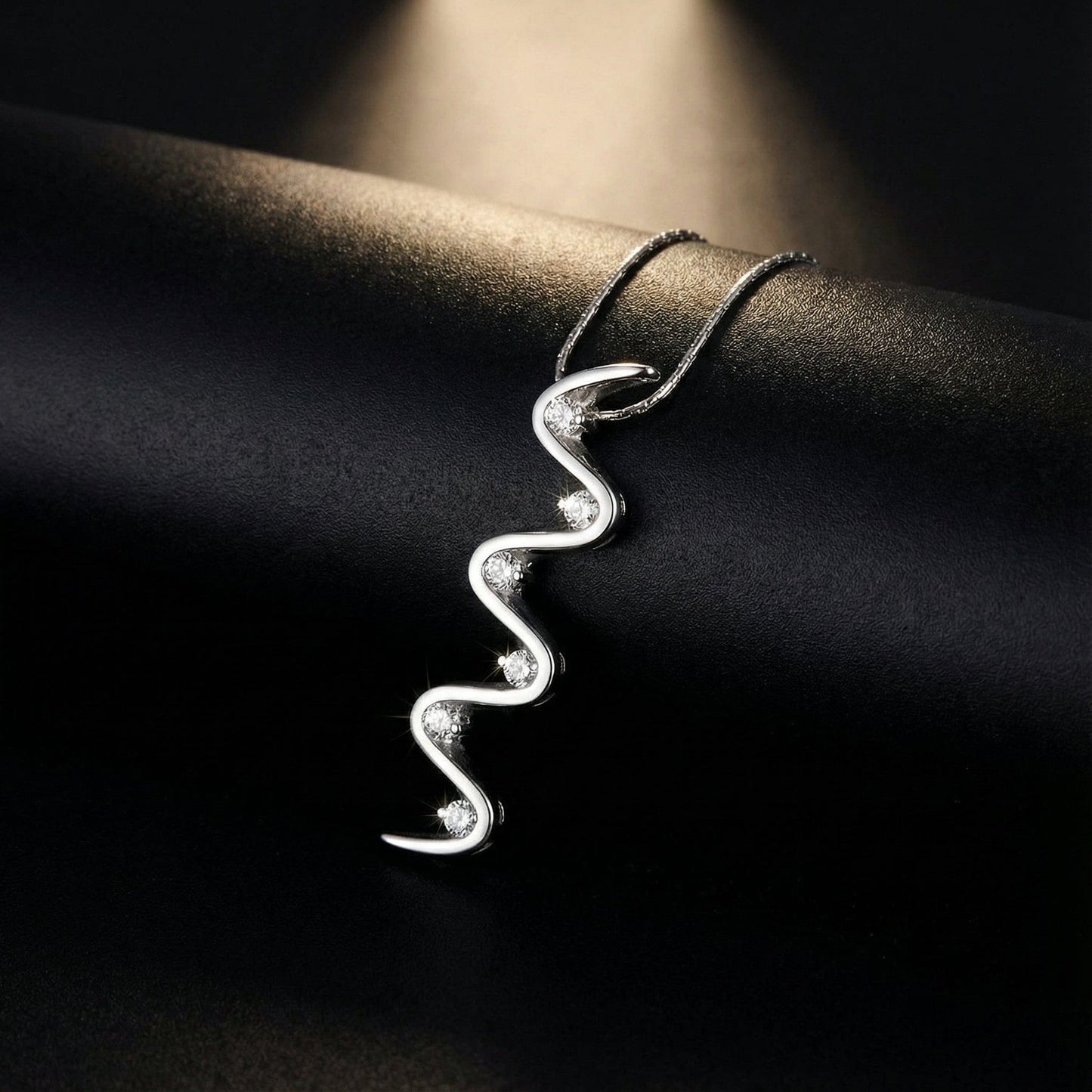 18ct white gold 0.76ct diamond wave pendant Pendant Wharton