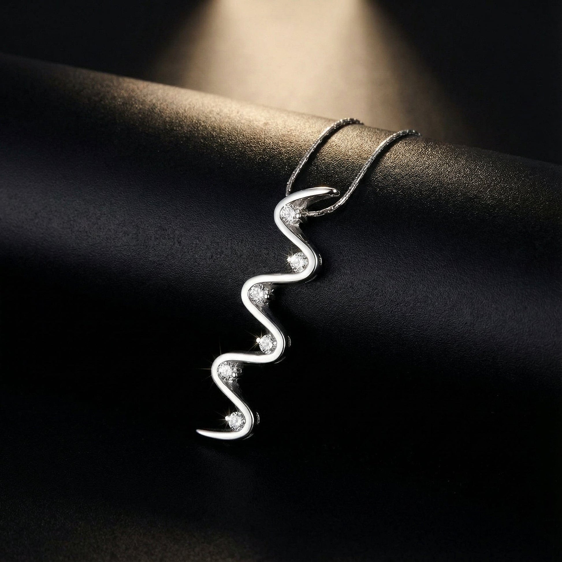 18ct white gold 0.76ct diamond wave pendant Pendant Wharton