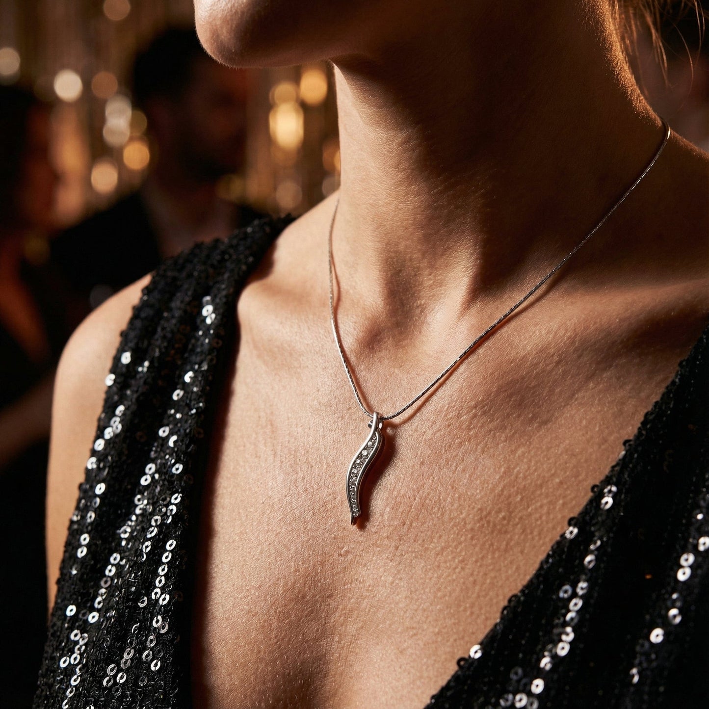 18ct White Gold 0.96ct Diamond cascade pendant Pendant Wharton