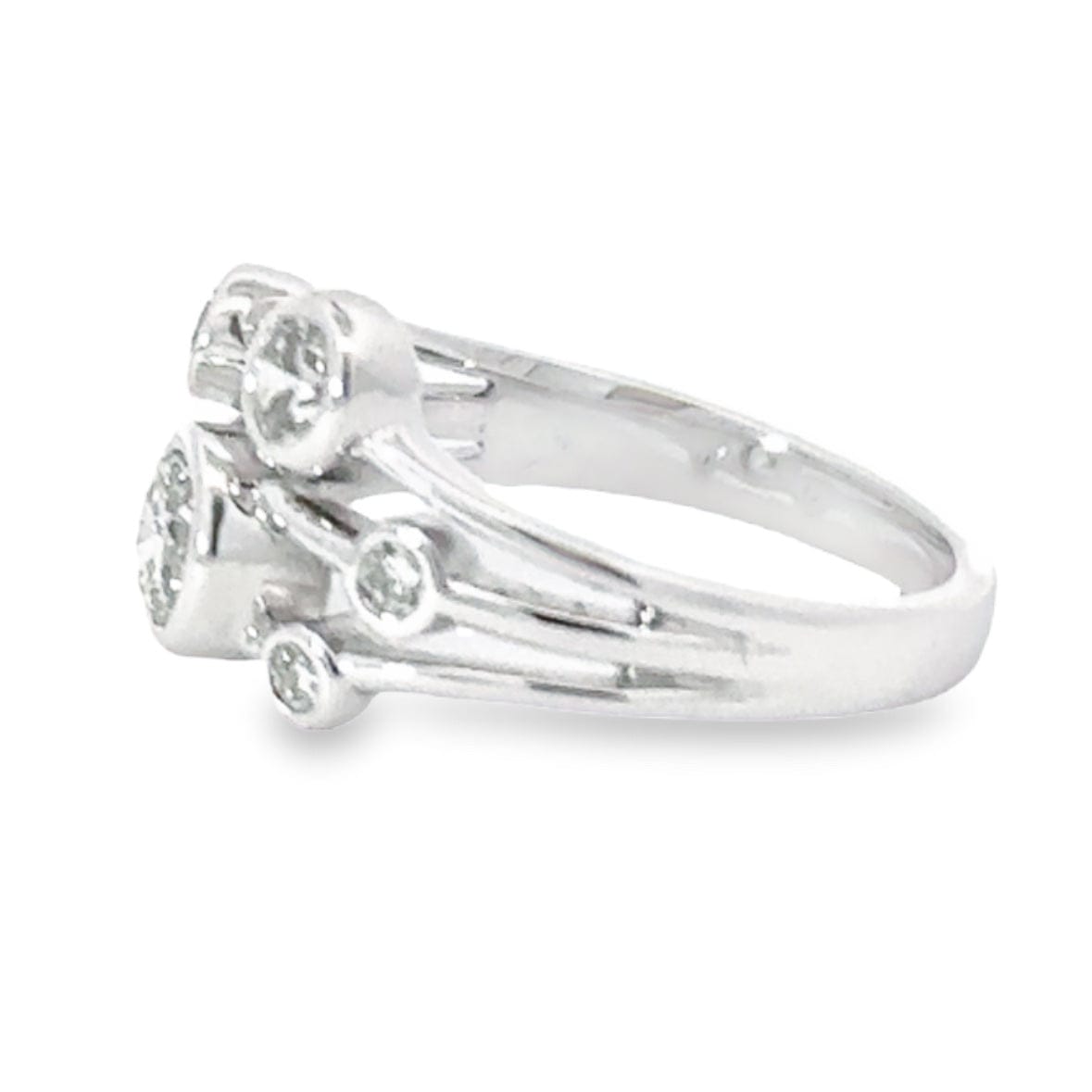 18ct White gold 1.00ct natural diamond bubble ring Ring Domino