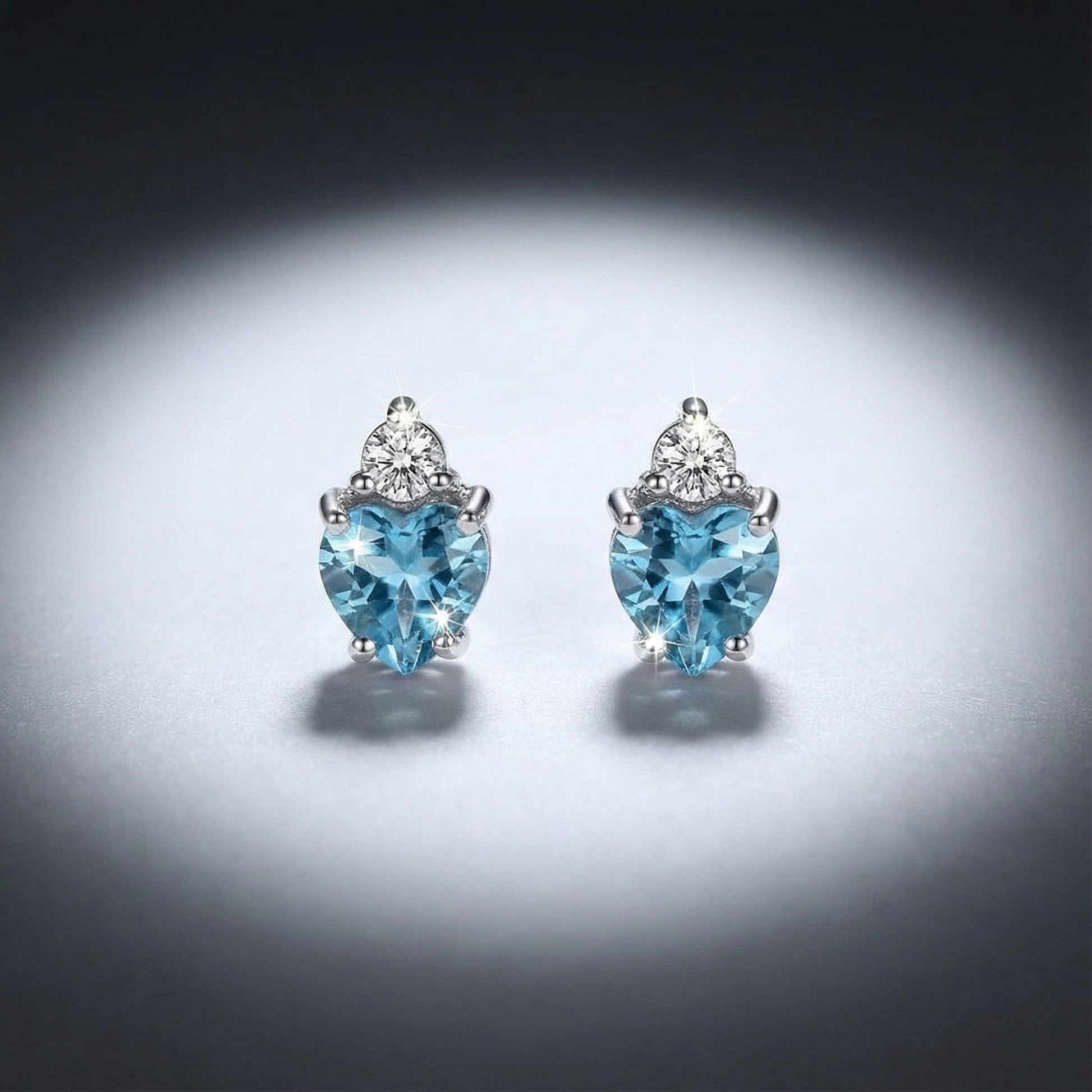 18ct white gold aquamarine and diamond stud earrings Earrings Christopher Wharton