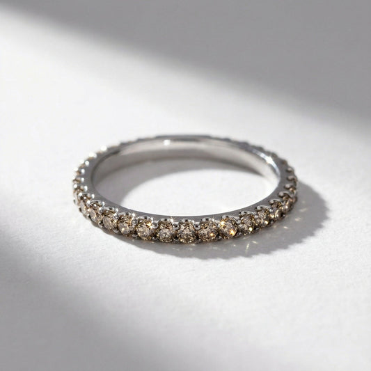 18ct white gold natural brown diamond full eternity ring Ring Buchwald