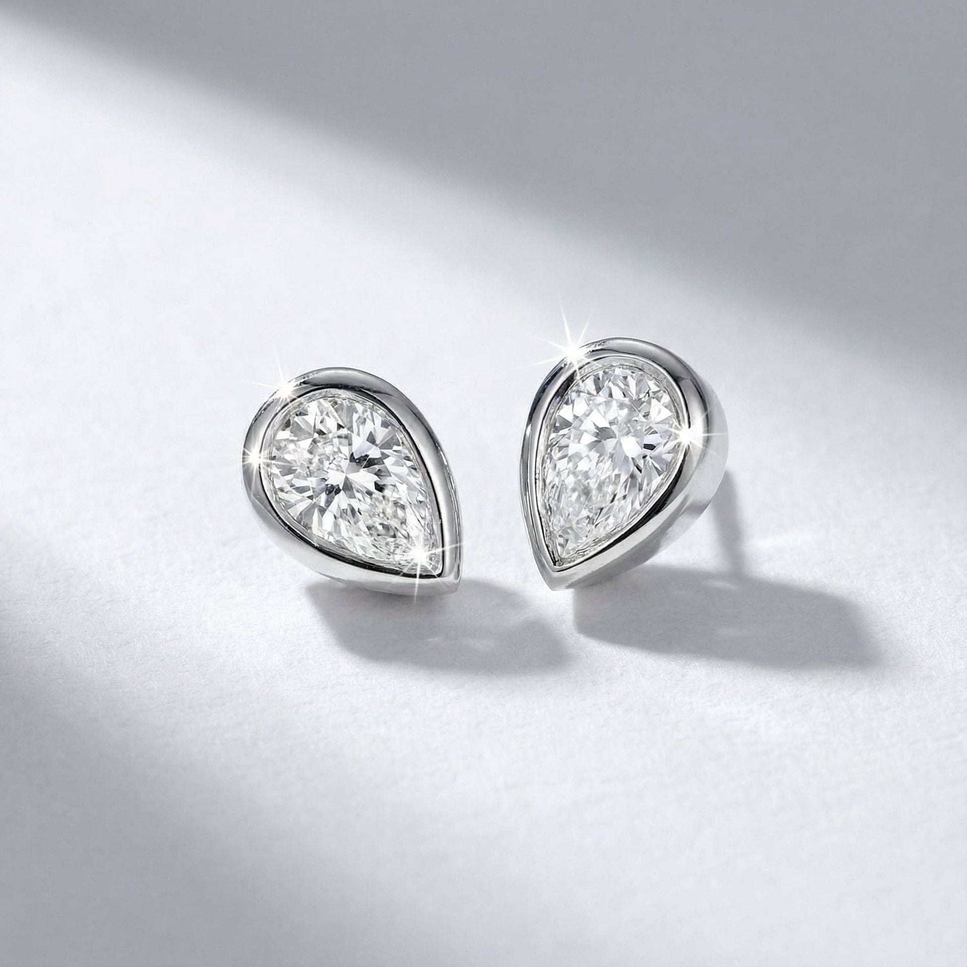 18ct white gold pear shaped 0.42ct diamond studs Earrings Christopher Wharton