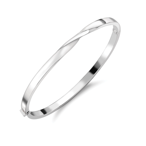 18ct White Gold Ribbon Wrap Bangle Bangle Stubbs
