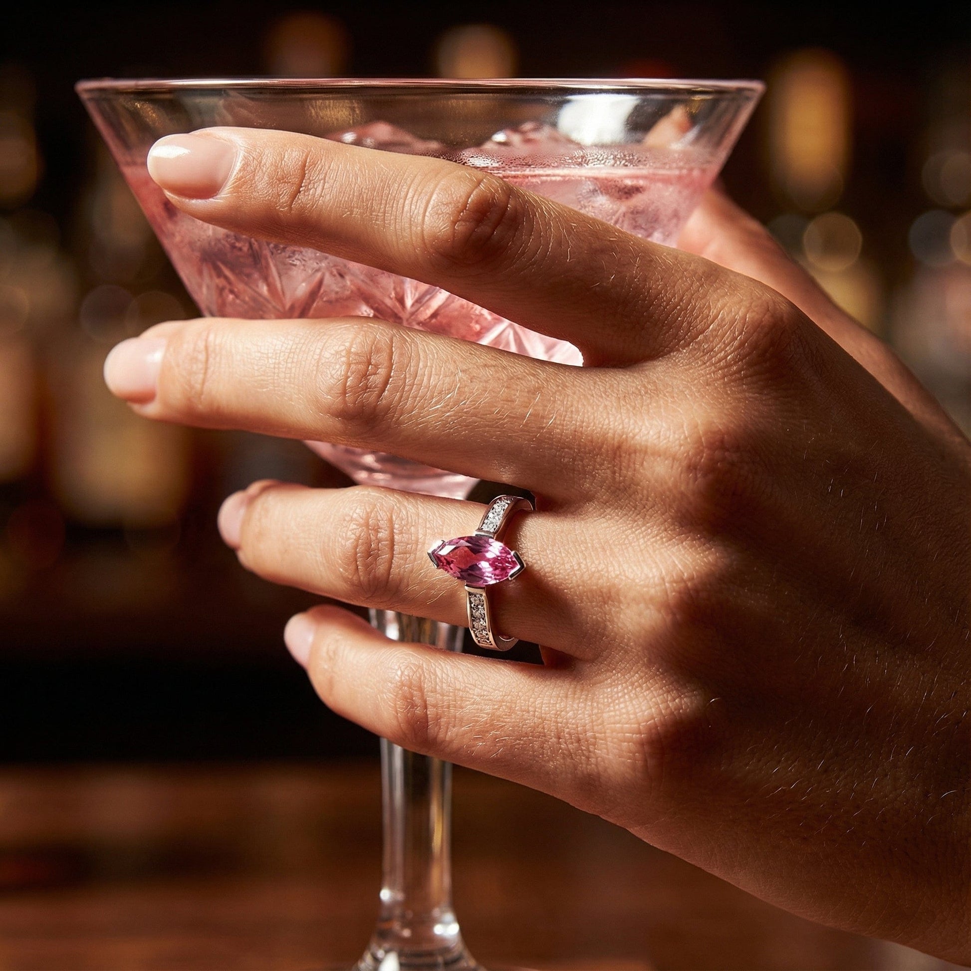 18ct white gold tourmaline diamond ring Ring Hans Rivoir