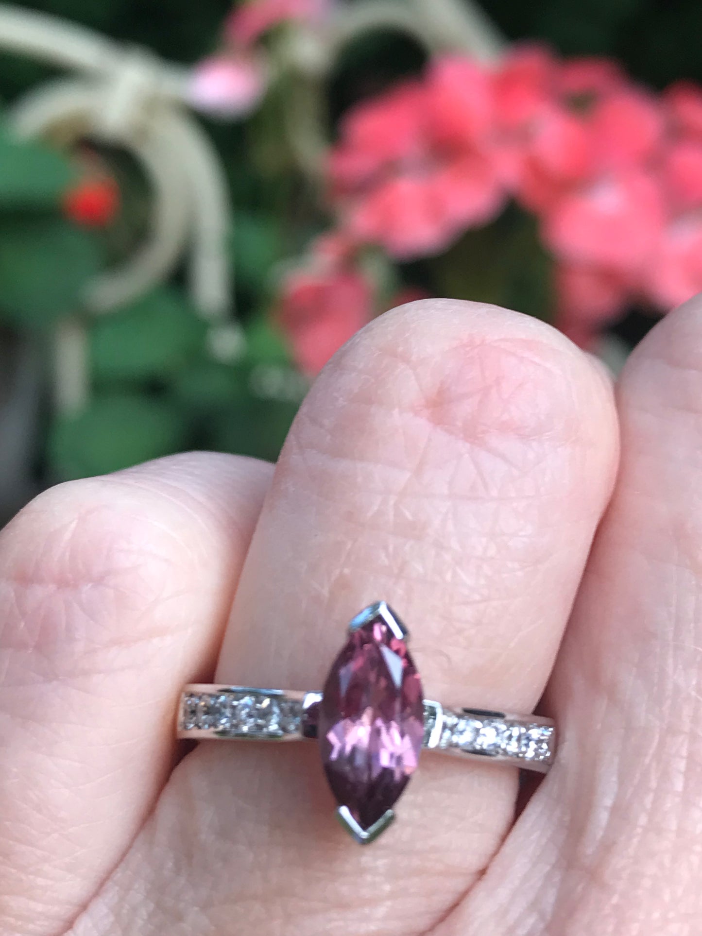 18ct white gold tourmaline diamond ring Ring Hans Rivoir