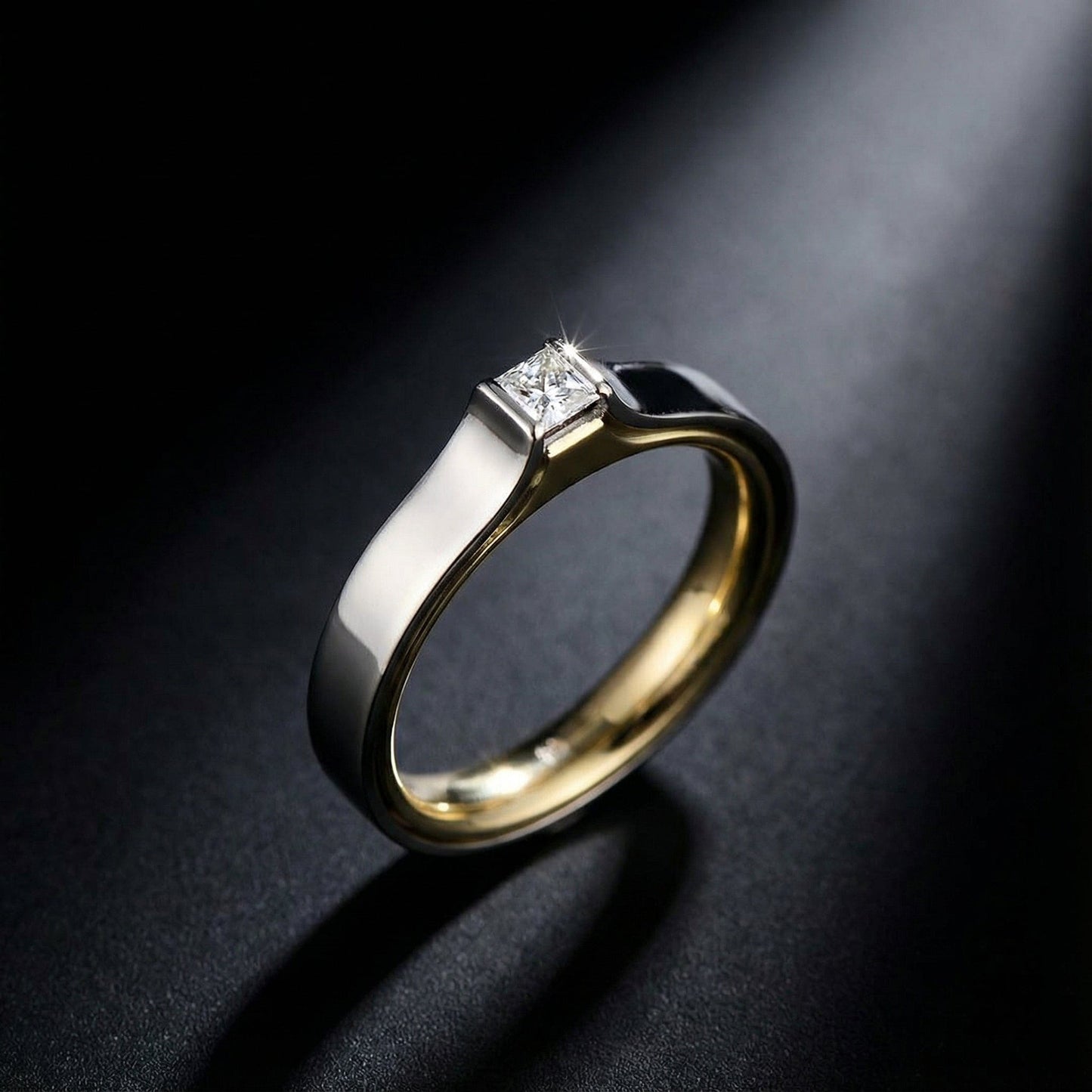 18ct white yellow gold 0.15ct natural diamond ring GVS2 size L Ring Rock Lobster