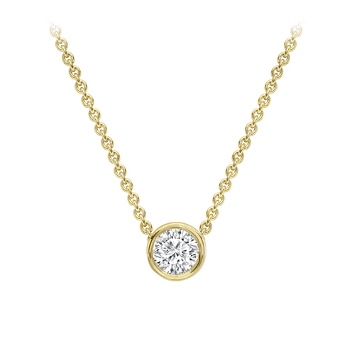 18ct yellow gold 0.08ct diamond slider pendant necklace Pendants Stubbs