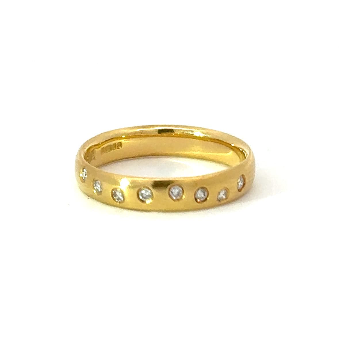 18ct yellow gold scattered 0.08ct diamond comfort court ring Ring Robert pfrogner