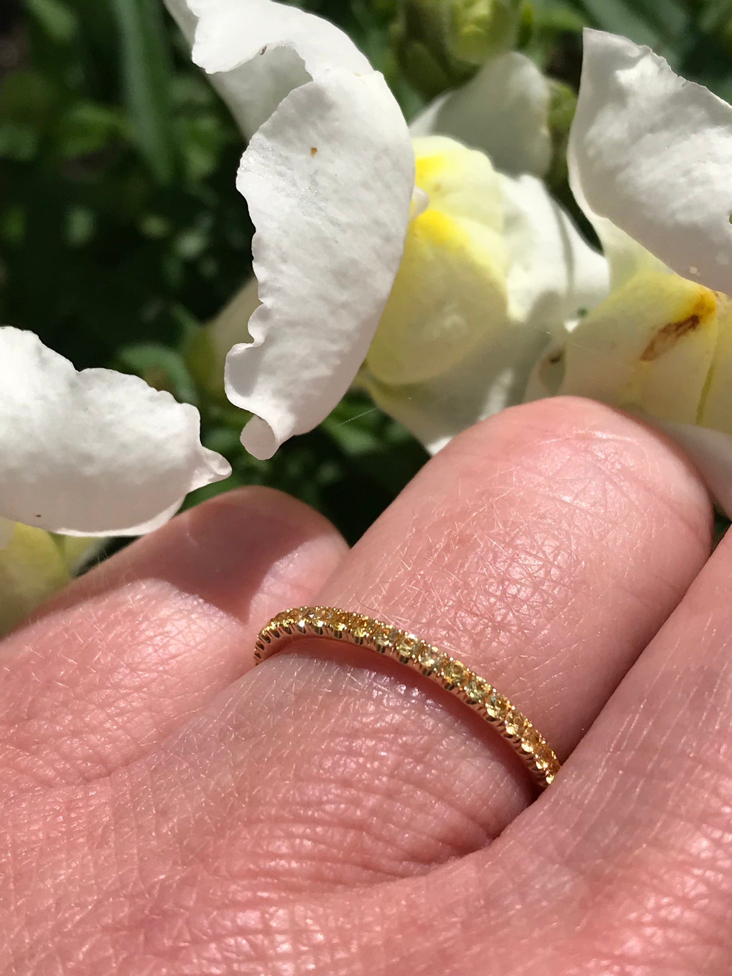 18ct yellow gold yellow sapphire half eternity ring size N Ring Rock Lobster