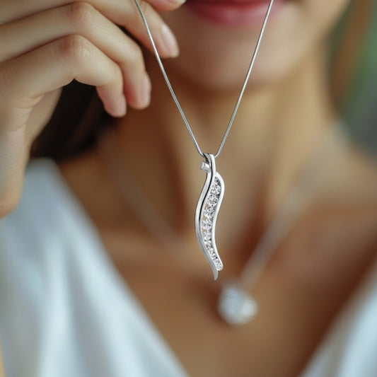 18ct White Gold 0.96ct Diamond cascade pendant Pendant Christopher Wharton