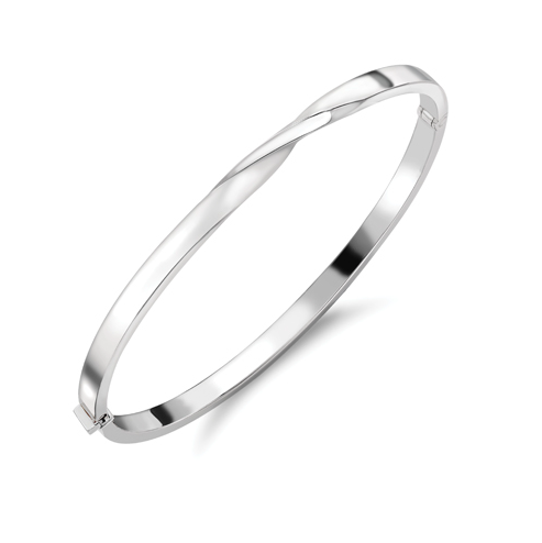 18ct White Gold Ribbon Wrap Bangle Bangle Stubbs   