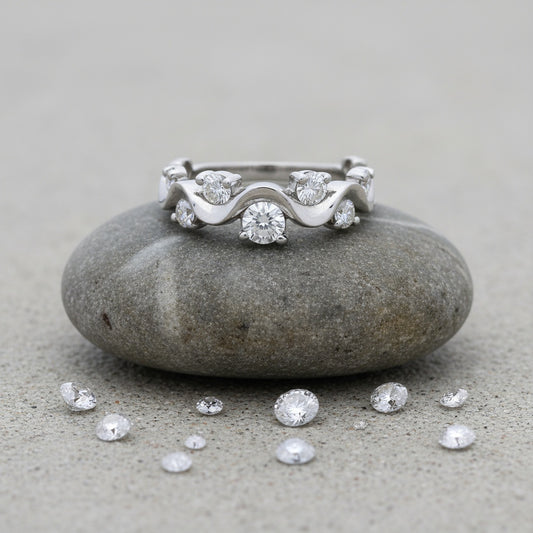 18ct White gold scattered 0.89ct natural diamond ring Ring Christopher Wharton