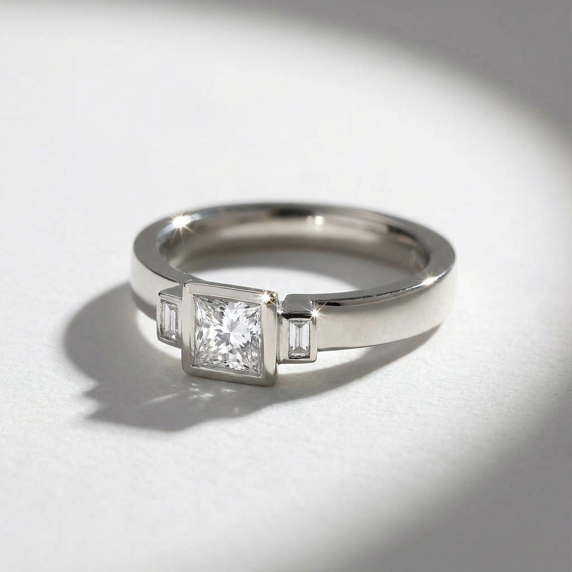 18ct white gold 0.60ct natural diamond trilogy ring Ring Rock Lobster