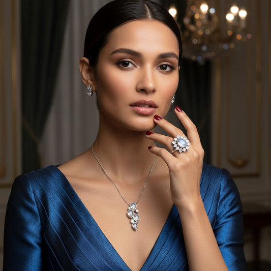 18ct white gold moonstone and diamond pendant Pendant Christopher Wharton