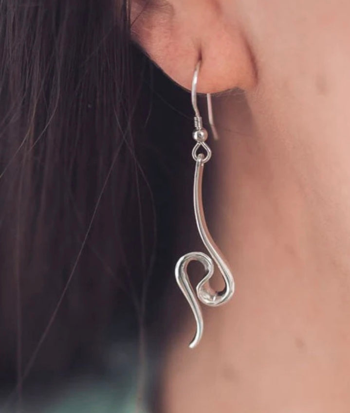 Silver Hollie hook earrings