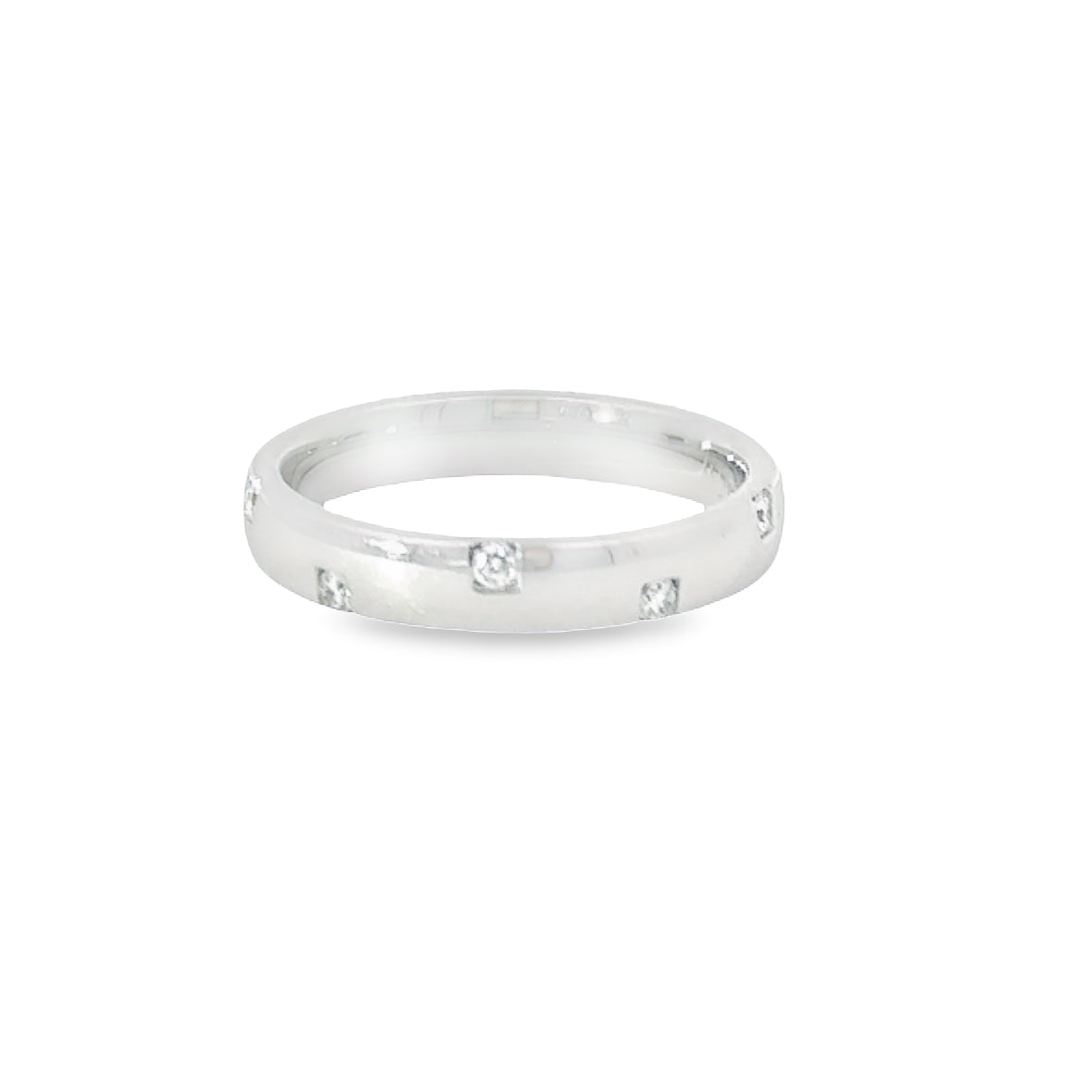 Gerstner Platinum band with random diamond edges Ring Gerstner   