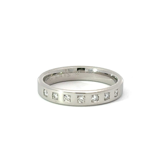 Gerstner Platinum ring set with 7 brilliant cut TW VS1 diamonds size M Ring Gerstner   
