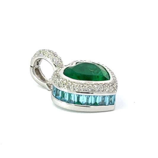 A Beautiful 4.20ct heart Emerald attachment pendant Pendant Buchwald   