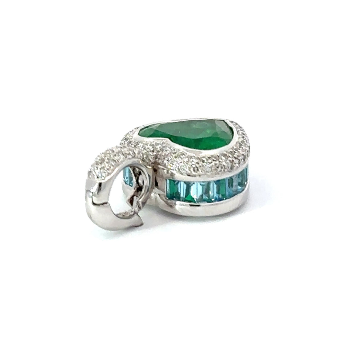A Beautiful 4.20ct Emerald heart and Diamond attachment pendant Pendant Buchwald