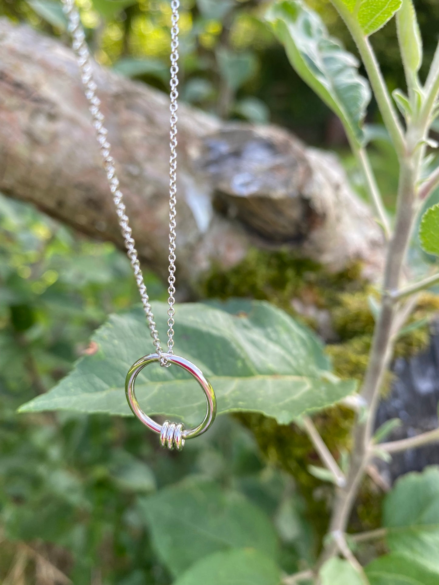 Silver modern circle necklace Necklace Ania Haie   