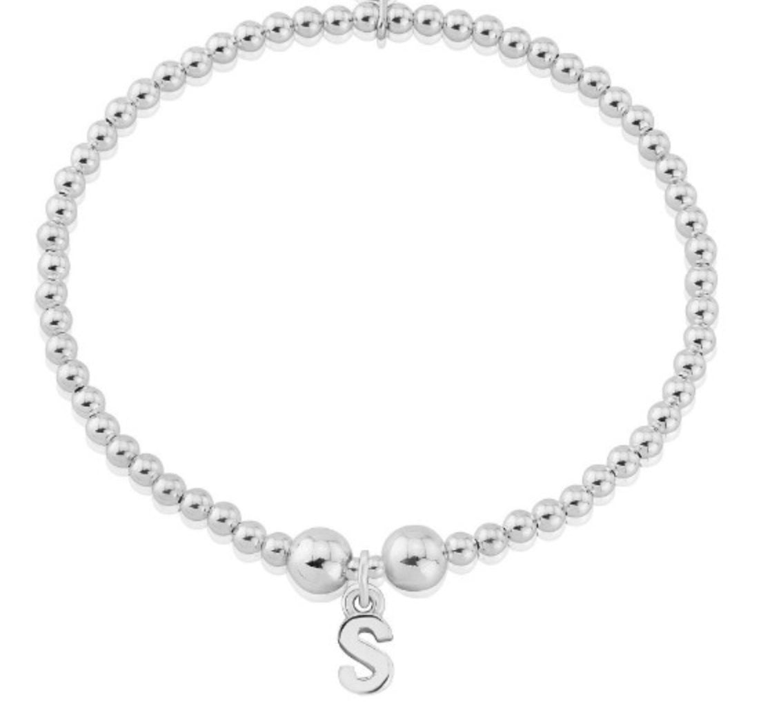 Silver letter S charm bracelet